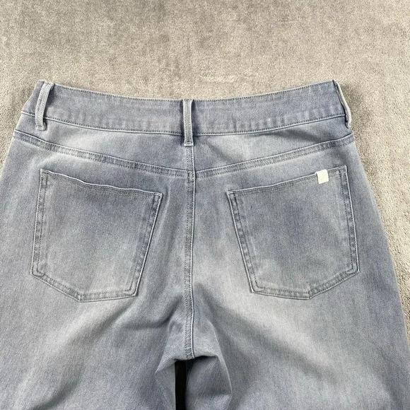 Halara Jeans Womens Sz M Tall Flex Asymmetric Zipper Baggy Wide Leg Stretch - Picture 8 of 13